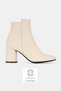 Women's Beige Genuine Leather Ankle Boots with Thick Heels, Size 36-41
