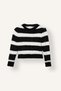Crew Neck Striped Fuzzy Sweater for Girls I6164A826Wn