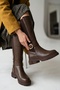Troy Brown Side Buckle Stretch Back Daily Use Women's Boots - 5