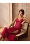 Women's Combed Cotton Viscose Long Nightgown with Lace and Elegant Slits - 2