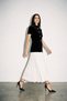 Black Crepe Skirt Detailed Velvet Dress - 3