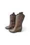 Women's Brown Embroidered Zipper Detailed Western Cowboy Boots with 5cm Heel - 4