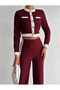 Women's Ottoman Garnished Buttoned Spanish Leg Trousers Set