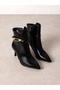 Hilvor Black Buckle Detailed Women's Boots - 4