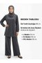 Women's Velvet Stitching Detailed Hijab Top-Bottom Set - 4