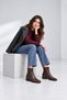 Aurelia Brown Rustic Women's Casual Modern Flat Stylish Short Heeled Boots & Booties - 7