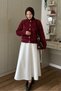Crew Neck Stone Embellished Beaded Metal Buttoned Bearded Knitwear Cardigan