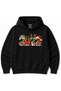 Christmas 2027 – Festive Snowman, Reindeer & Santa Hat Graphic Hoodie