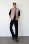 Men's Stand Collar Zippered Vest with Pockets Stone - 27K 2269 - 3