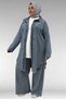 68030 Plus Size Tasseled Denim Shirt - Snow Wash Blue