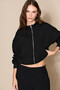 Noelita women's zippered kangaroo pocket black jacket - 4