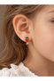 Brass Strawberry Model Gold Color Children's Earrings - 2