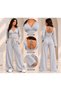 Women's V-Neck Lace-Up Back and Pleated Front Blouse Cty-Çtn-29828 - 2