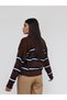V-Neck Striped Knit Sweater - 4
