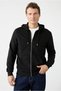 Hooded Pocket Regular Fit Zippered Cotton Sweatshirt Cardigan - 2