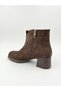 D26Kb 8115 Leather Look Thick Heeled Casual Boots - 4