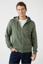 Hooded Pocket Regular Fit Zippered Cotton Sweatshirt Cardigan - 2