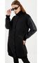Leather Sleeve Detailed Cashmere Black Jacket C-0080 - 5