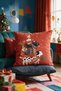New Year Themed Throw Pillow Cover 43X43 cm Digital Printed Decorative New Year Pillow Cover Gift