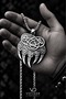 Stainless Steel Viking Celtic Knot Patterned Bear Claw Men's Necklace