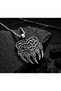 Stainless Steel Viking Celtic Knot Patterned Bear Claw Men's Necklace - 2
