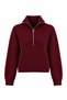 Burgundy Collared Zippered Knit Sweater - 2