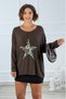 Brown Star Sequined Blouse