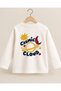 Cosmic Cloud Printed Long Sleeve Oversize T-Shirt