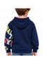 Boy's Navy Blue Color Printed Hooded Sweatshirt 8-12 Years - 2