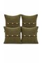 4-Layer Muslin Buttoned Decorative 4-Piece Throw Pillow Cover Set (45X45 cm) – Bohemian Texture Sofa & Bed Pillow Cover Set |   6 Colors - 2