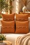 4-Layer Muslin Buttoned Decorative 4-Piece Throw Pillow Cover Set (45X45 cm) – Bohemian Texture Sofa & Bed Pillow Cover Set |   6 Colors