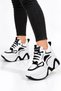 White and Black Women's Hidden Heels 10 cm - 2