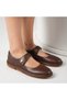 Mi̇ra Bitter Brown Real Leather Women's Casual Shoes