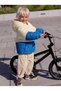 Boy's Cream Blue Color Block Hooded Quilted Coat