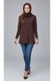Women's Middle-Aged and Older Women's Crew-Neck Lycra Tricot Blouse with Stone Accents on the Sides