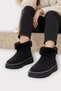 Short Mini Women's Boots with Embroidery Detail on the Ankle and Fur Inside Black - 4