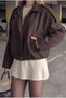 Women's Oversize Cashmere Bomber Jacket - New Season Trend Jacket