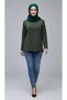 Women's Middle-Aged and Older Women's Crew-Neck Lycra Tricot Blouse with Stone Accents on the Sides