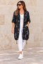 Women's Italian Linen Fabric Star Back Open Front Jacket