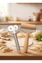 2-Piece Dough Preparation Set (Double-Wheeled Stainless Roulette & Natural Wood Rolling Pin)