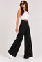 Women's Belted, Front-Seamed, Elastic Wide-Leg Pants Cty-Çtn-9622 - 3