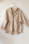 Italian Beige Hooded Long Sleeve Zippered Pocket Boucle Long Oversize Woven Coat 70 80 - 2