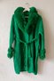 Italian Green Jacket Collar Long Sleeve Snap Fastener Detachable Fur Collar Wool Oversize Knitwear Coat 90 66 - 2