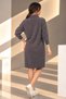 Women's High Collar Gold Buttoned Ribbed Sleeve Angora Soft Long Cardigan - 4