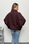 Women's Skirt with Belt Detail, Zippered Double Pocket Coat, Plum - 27K 3053 - 5