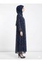 Rizqé Midnight Navy Ditsy Floral Sheer Kimono Abaya Set - 2