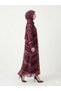 Rizqé Enchanting Wine Marble-Print Chiffon Abaya Set - 3