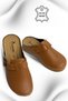 Women's Slippers – Closed Toe Sabo Style Anatomical Women's Leather Slippers Tan - 4