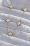 316L Steel Gold Color White Pearlescent Clover Necklace