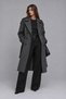Women's Long Cashmere Coat Anthracite Wool Blend Long Overcoat